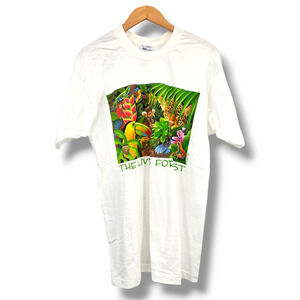 Vintage 1990s Human-I-Tees The Living Rainforest Tropical Animal T-Shirt‎ Large